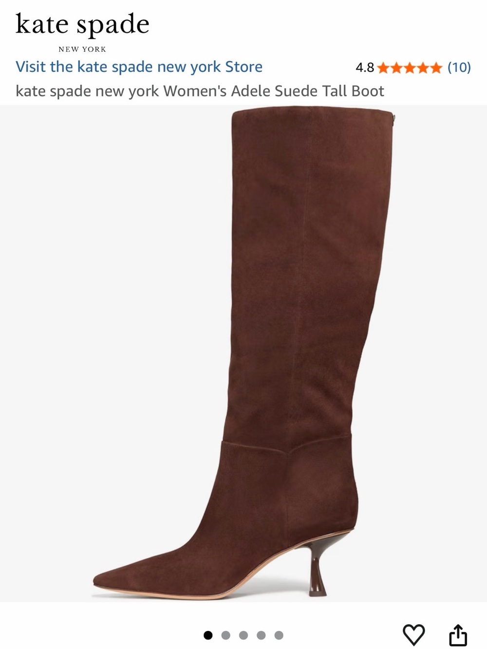 kate spade New In Box Brown Suede Tall Boots Size 9B